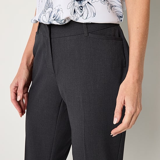Liz Claiborne Audra Womens Adaptive Easy-on + Easy-off Straight Mid Rise Trouser