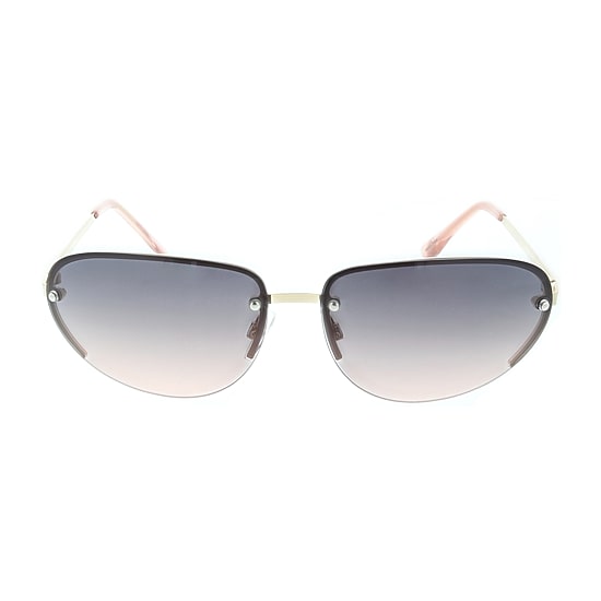 Adrienne Vittadini Wrapped Cateye With Top Brow Bar Inlay Womens UV Protection Cat Eye Sunglasses