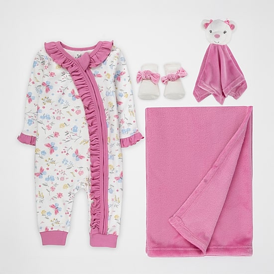 Baby Essentials Baby Girls 4-pc. Baby Clothing Set