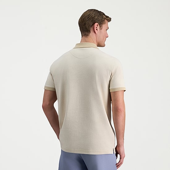 Haggar Rib Knit Zip Front Mens Regular Fit Short Sleeve Polo Shirt