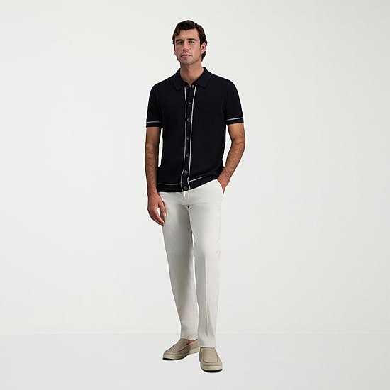 Haggar Button Front Mens Short Sleeve Button Polo Sweater