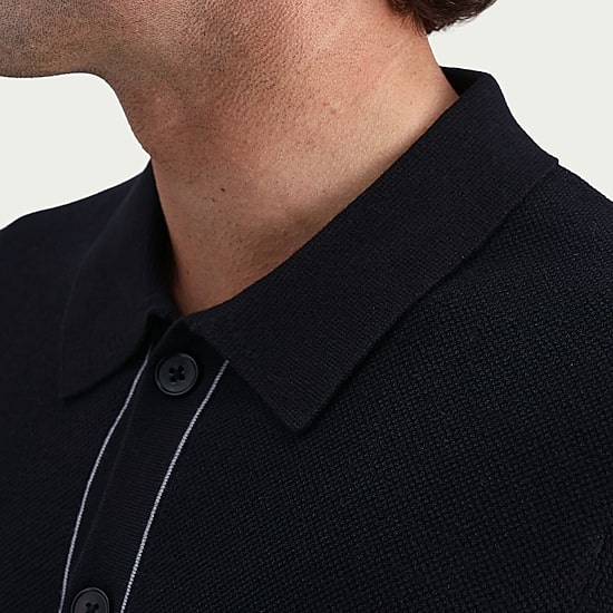 Haggar Button Front Mens Short Sleeve Button Polo Sweater