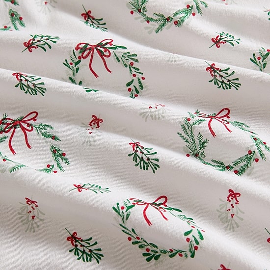 Martha Stewart Wreaths Mistletoe Sheet Set