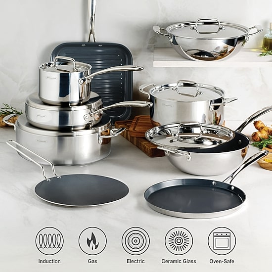 Tramontina Utsava Stainless Steel 5.7-qt. Covered Kadai