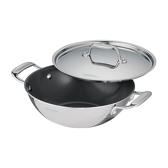 Tramontina Utsava Stainless Steel 2.7-qt. Covered Kadai