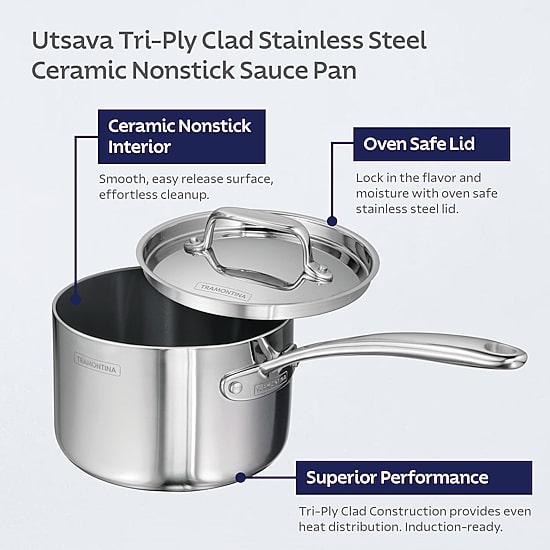 Tramontina Utsava Stainless Steel 2.2-qt. Sauce Pan