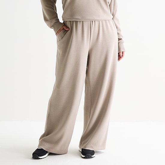 Xersion Womens Plus Scuba Luxe Open Hem Pant