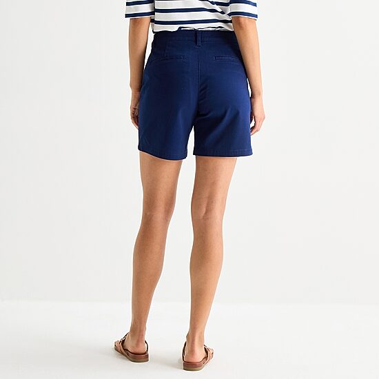 St. John's Bay Womens 7 3/4" Mid Rise Tall Chino Short