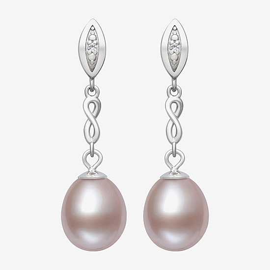 Limited Quantities! Womens Pink Cultured Freshwater Pearl Sterling Silver Drop Earrings