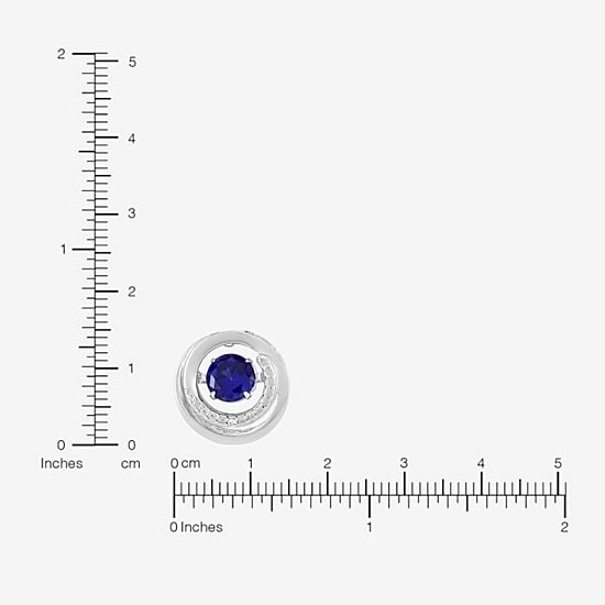 Limited Quantities! Womens Lab Created Blue Sapphire Sterling Silver Circle 20 Inch Pendant Necklace