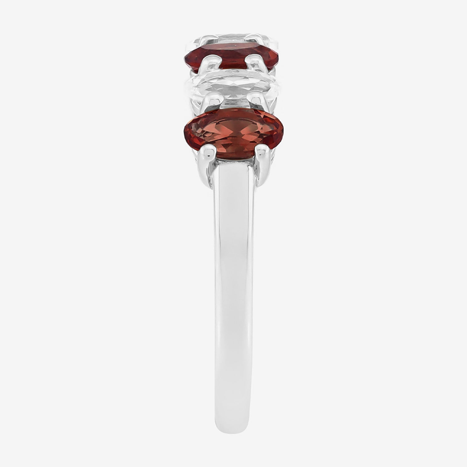 Limited Quantities! Womens 2MM Genuine Red Garnet Sterling Silver Band