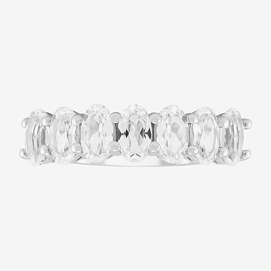 Limited Quantities! Womens 2MM Lab Created White Sapphire Sterling Silver Band