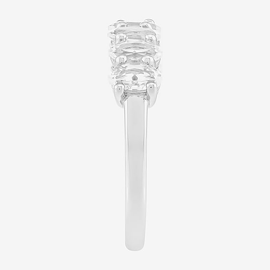 Limited Quantities! Womens 2MM Lab Created White Sapphire Sterling Silver Band