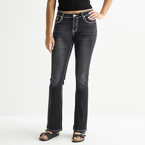 Forever 21 Womens Juniors Low Rise Bootcut Jean