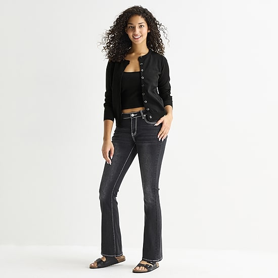 Forever 21 Womens Juniors Low Rise Bootcut Jean