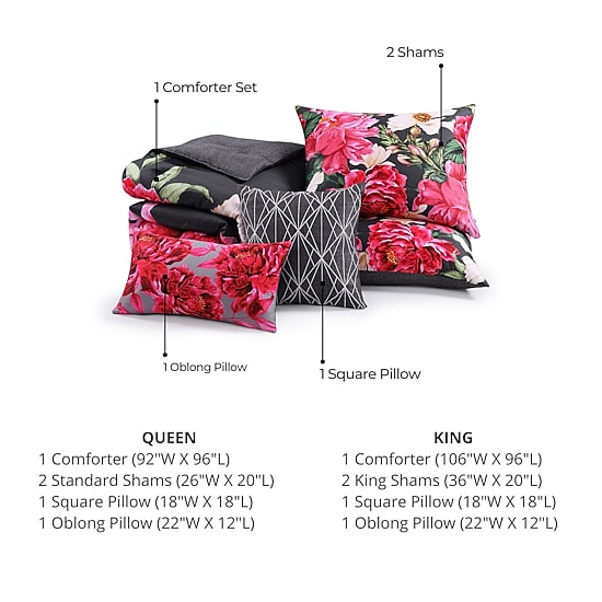 Bebejan Flower Garland 5-pc. Midweight Reversible Comforter Set