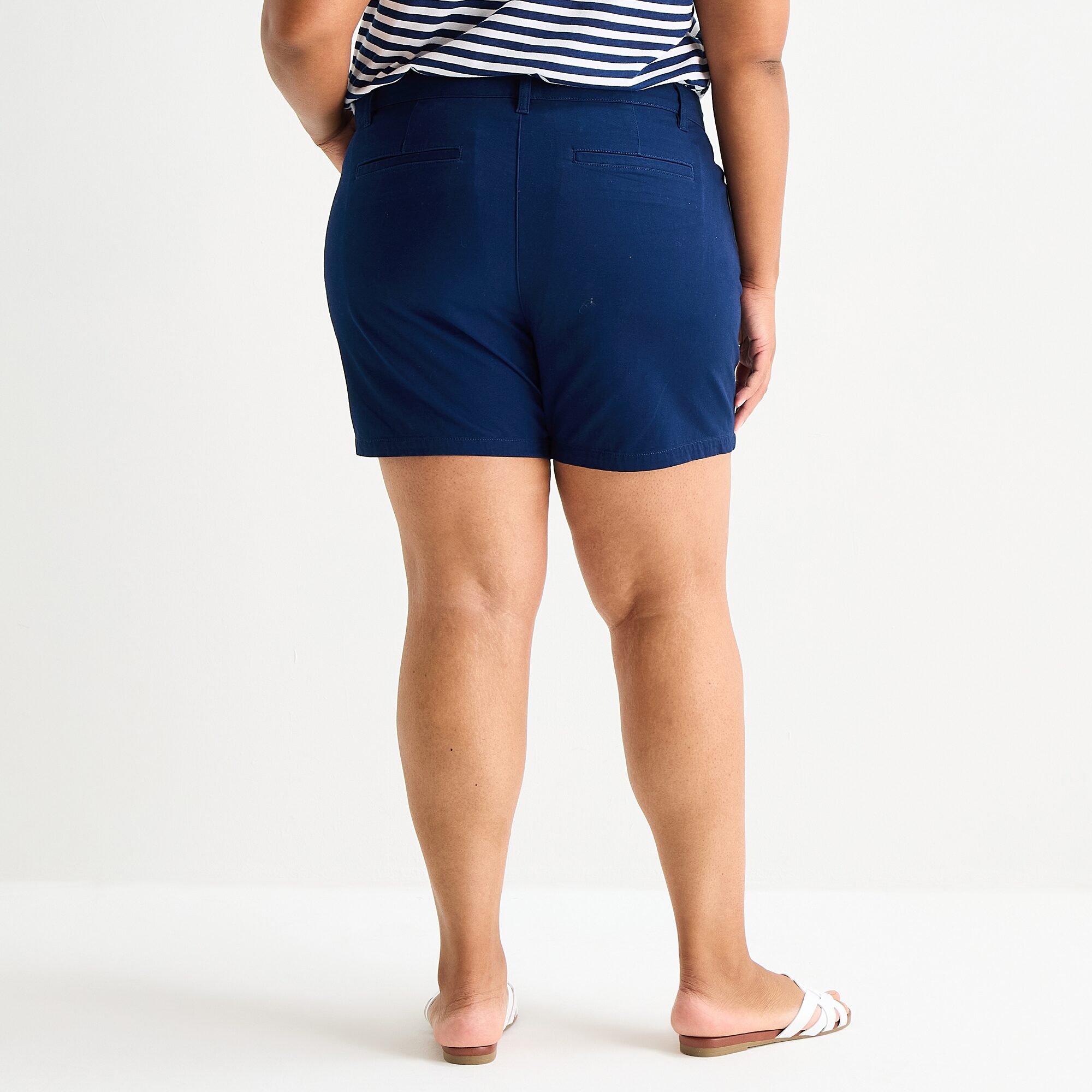 St. John's Bay Womens 6" Mid Rise Plus Chino Short