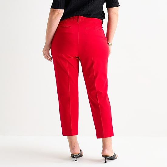 Liz Claiborne Emma Womens Plus Straight Mid Rise Ankle Pant