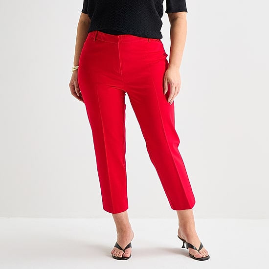 Liz Claiborne Emma Womens Plus Straight Mid Rise Ankle Pant