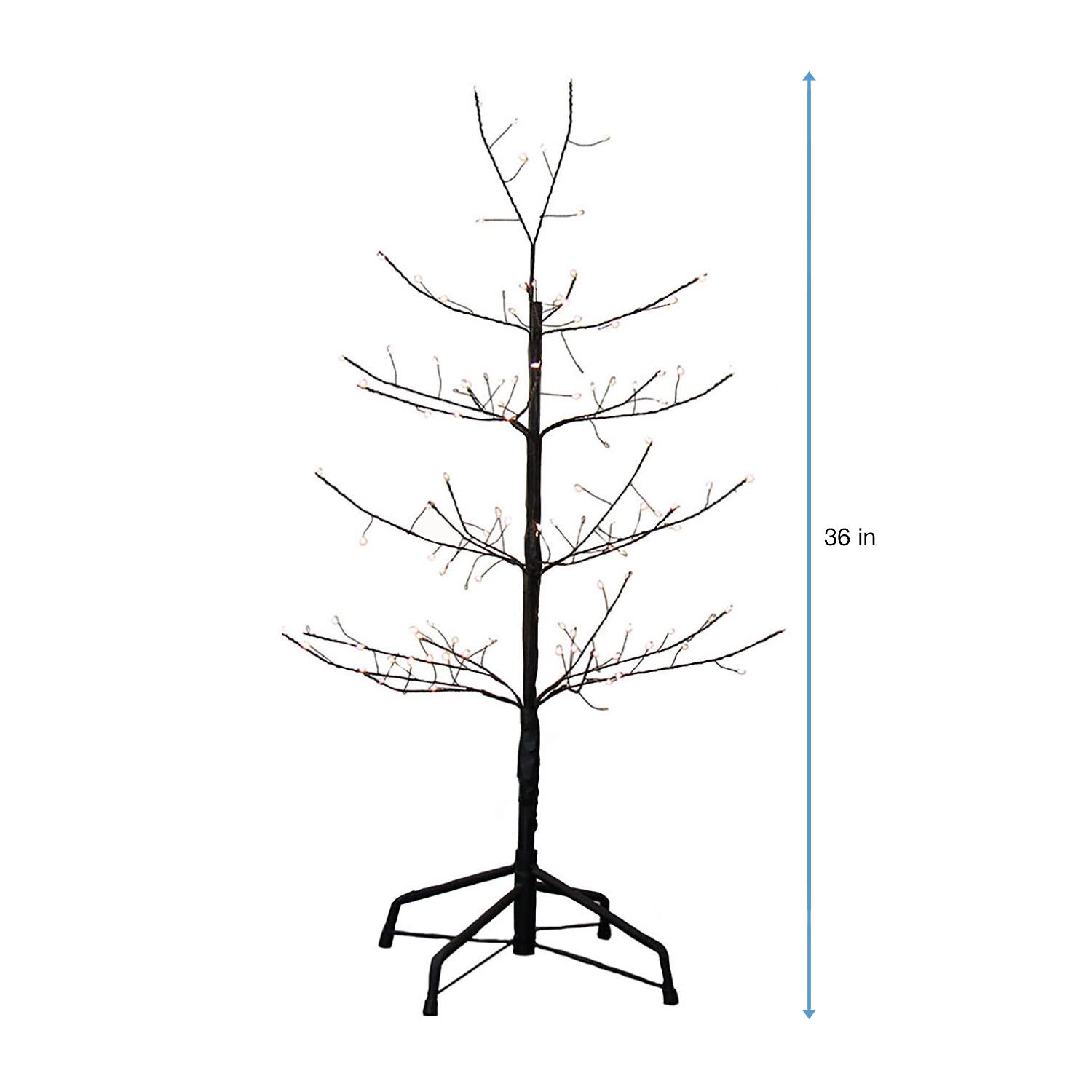 Kurt Adler 3-Foot Black Twig Tree with Warm White Cool White Twinkle Lights