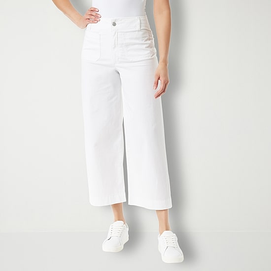 Gloria Vanderbilt Womens Wide Leg High Rise Cropped Pant