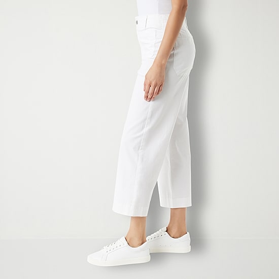 Gloria Vanderbilt Womens Wide Leg High Rise Cropped Pant