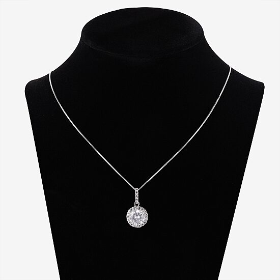 Diamonart Womens Cubic Zirconia Sterling Silver Round 3-pc. Jewelry Set