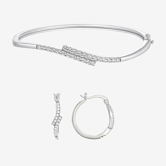 Diamonart Womens Cubic Zirconia Sterling Silver 2-pc. Jewelry Set