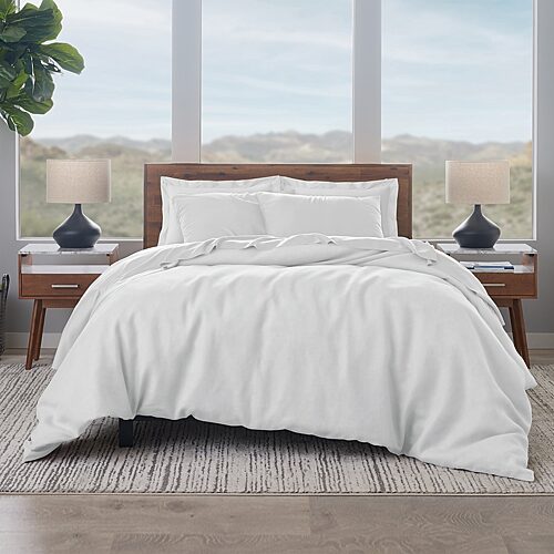 Ella Jayne Premium 100% Cotton 300 Thread Count 2-Piece Duvet Cover Set, Twin - White