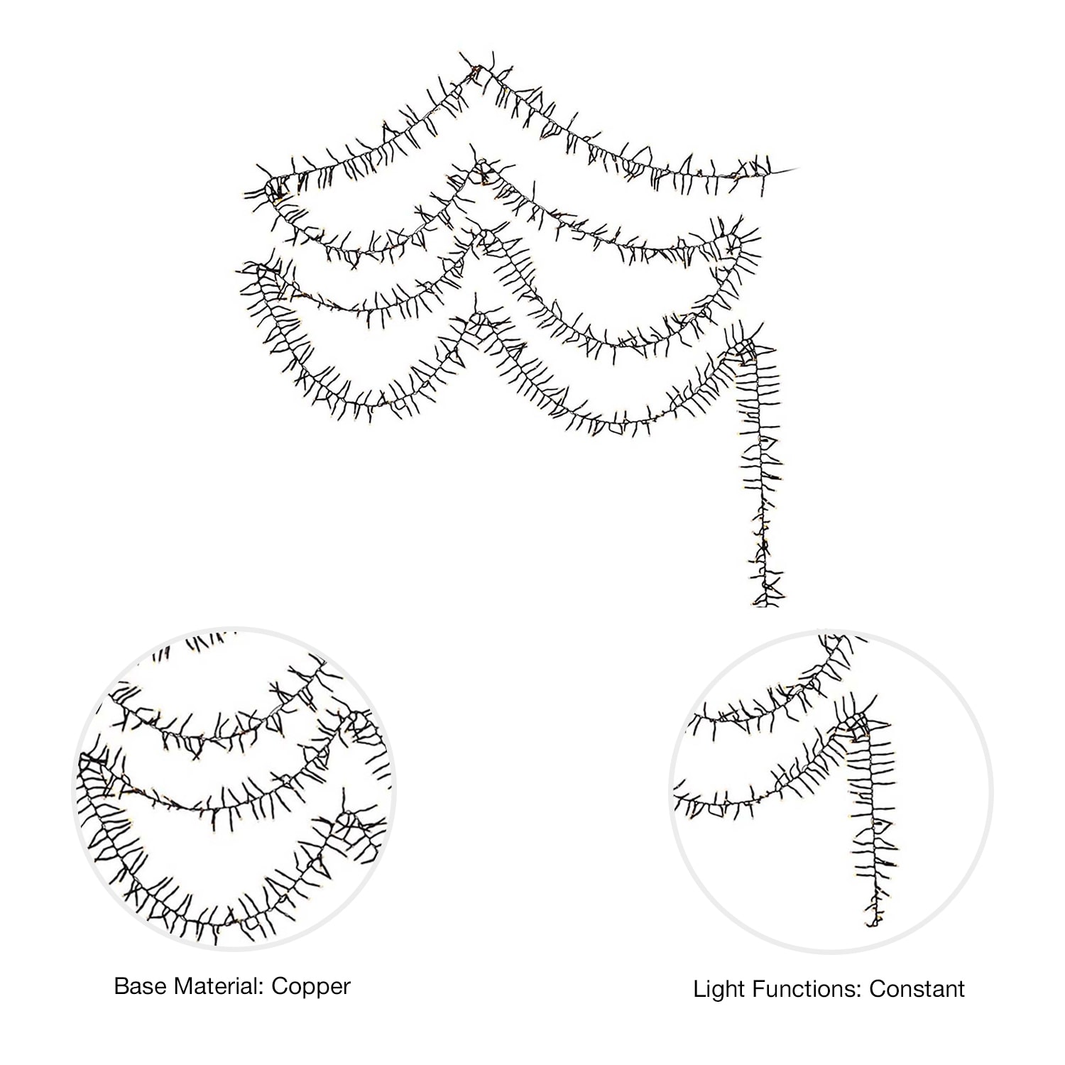 Kurt Adler 3000-Light 98-Foot Cluster Garland with Classic White LED Lights