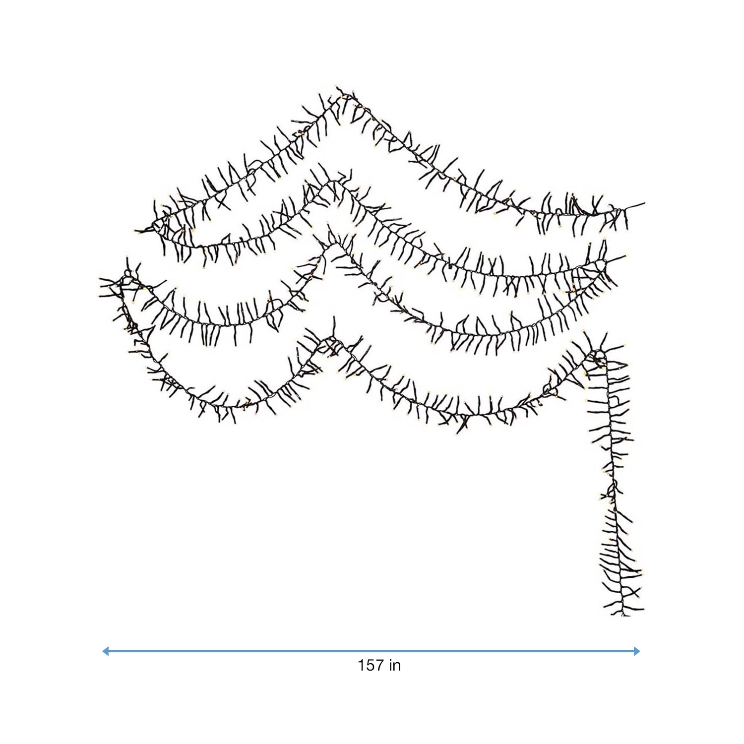 Kurt Adler 3000-Light 98-Foot Cluster Garland with Warm White LED Lights