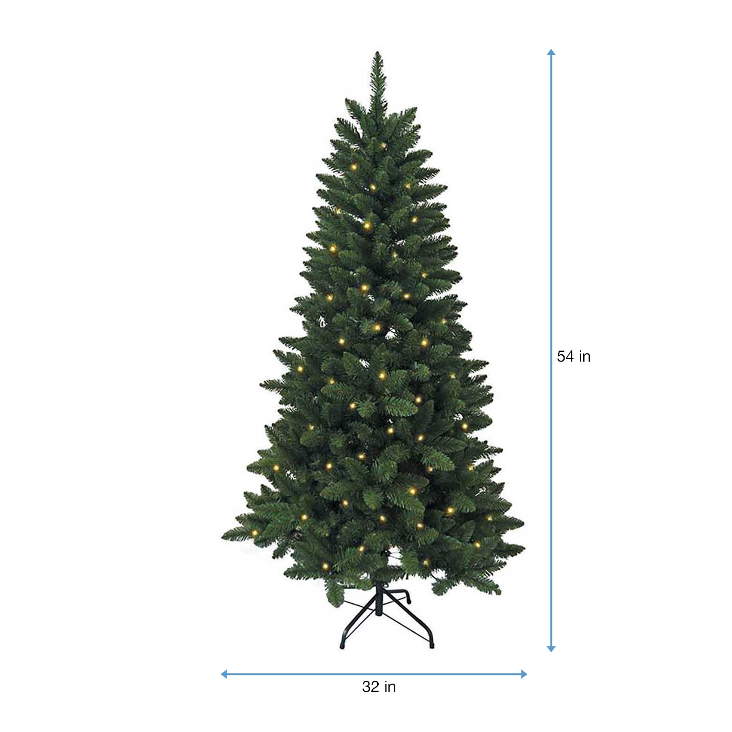 Kurt Adler 4.5-Foot Pre-Lit LED Green Pine Christmas Tree