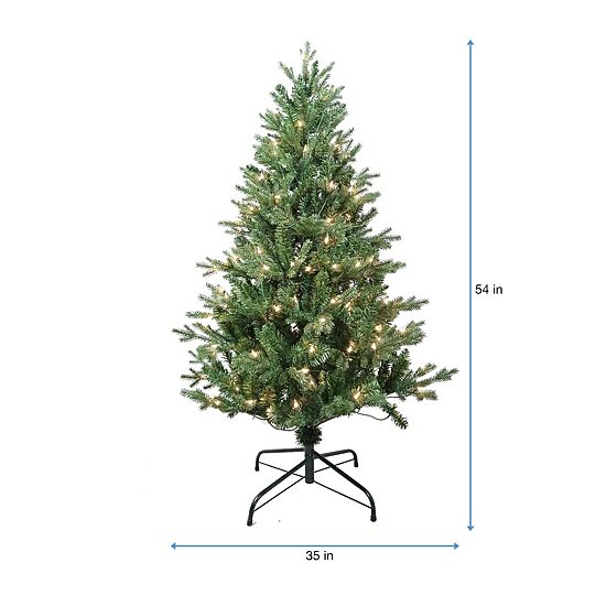 Kurt Adler 4.5-Foot Pre-Lit Clear Incandescent Jackson Pine Tree