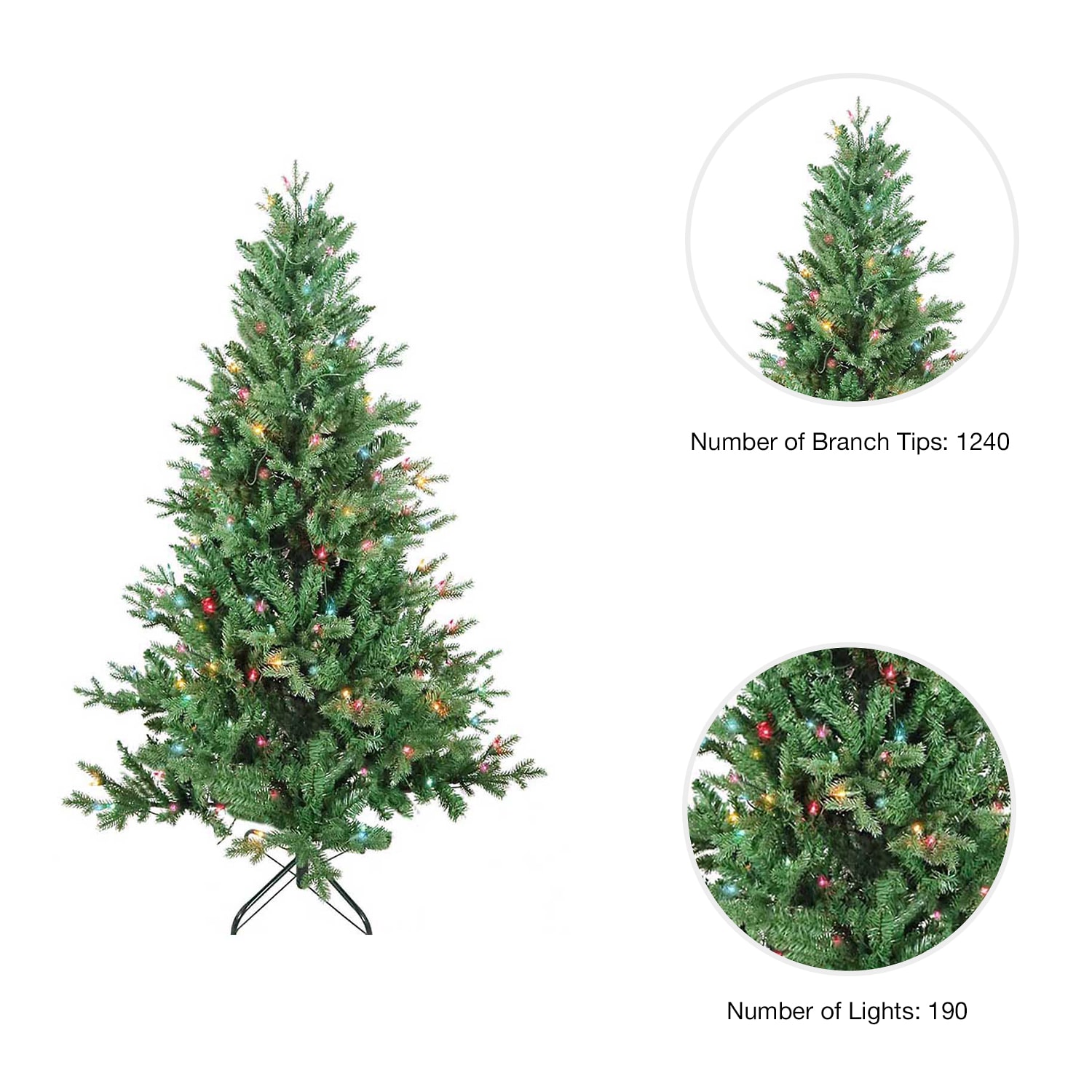 Kurt Adler 5 Foot Pre-Lit Pine Christmas Tree
