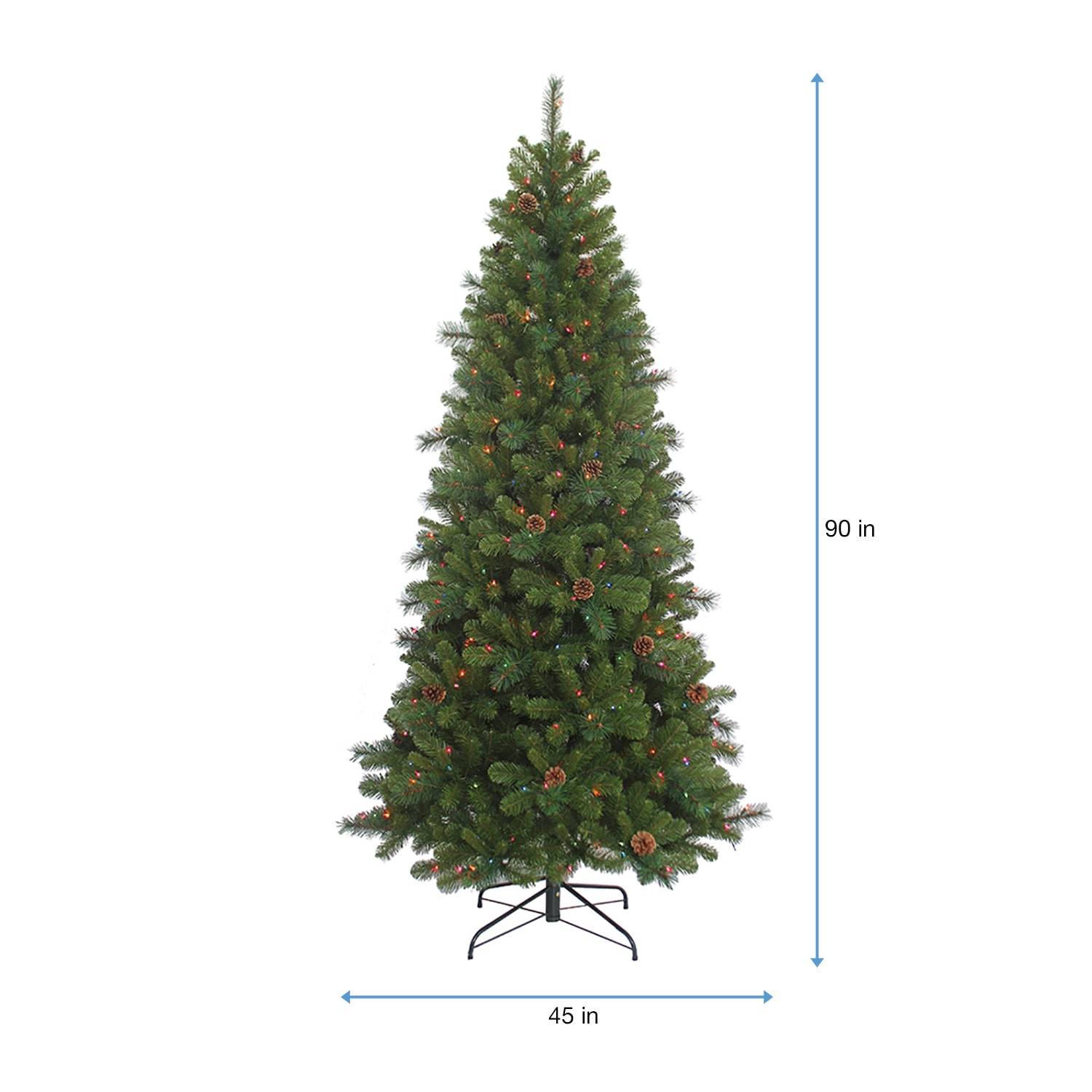 Kurt Adler 7.5-Foot Slim Pre-Lit Multi-Color Burlington Tree
