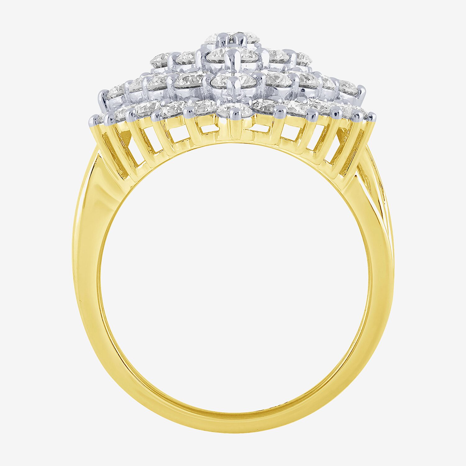 (G/ Si2) Womens 4 CT. T.W. Lab Grown White Diamond 10K Gold Marquise Cocktail Ring