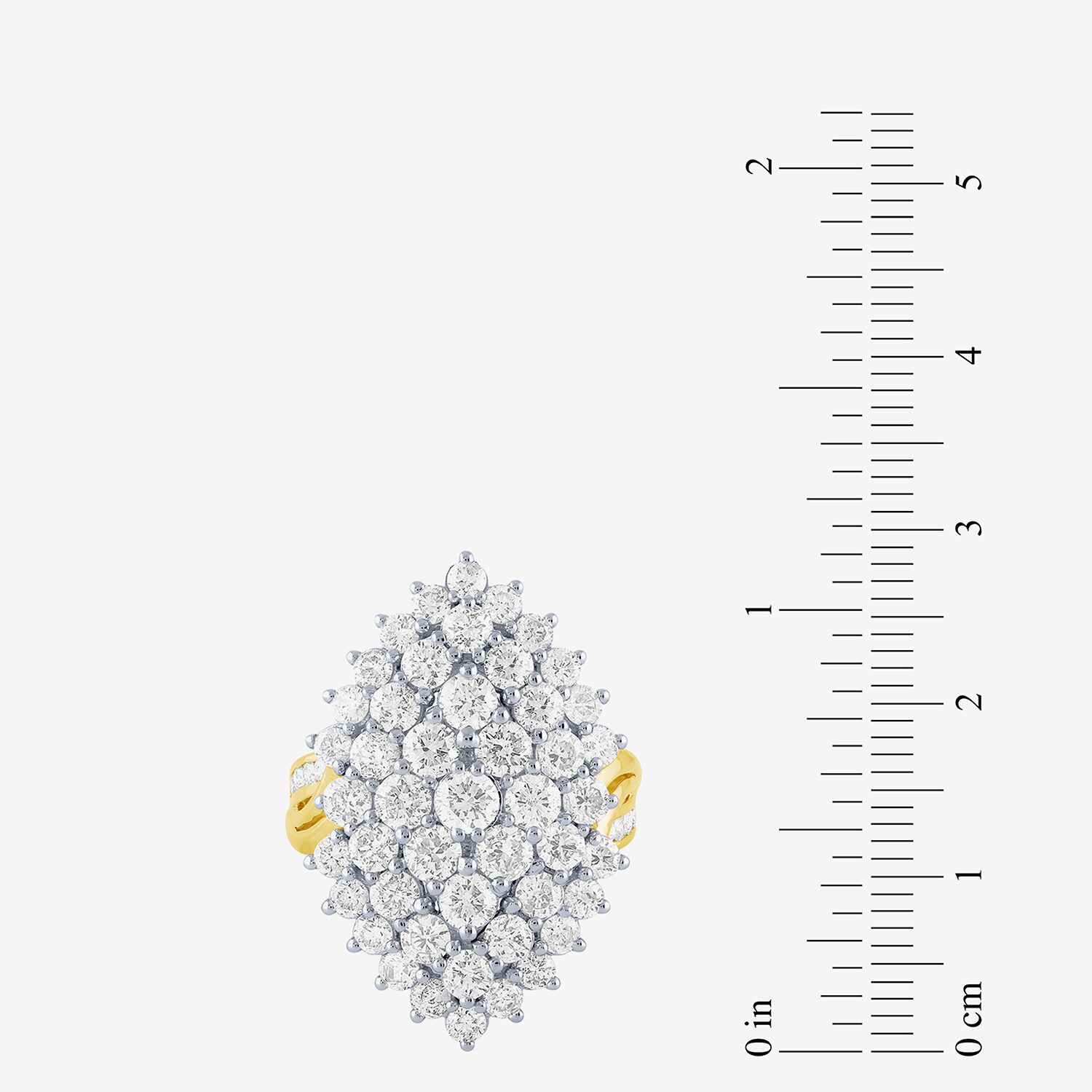 (G/ Si2) Womens 4 CT. T.W. Lab Grown White Diamond 10K Gold Marquise Cocktail Ring