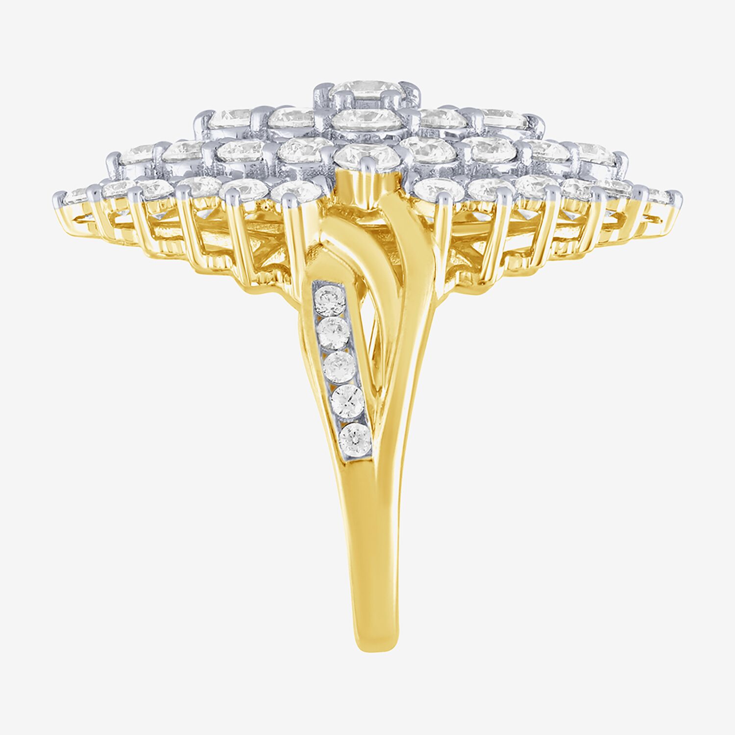 (G/ Si2) Womens 4 CT. T.W. Lab Grown White Diamond 10K Gold Marquise Cocktail Ring