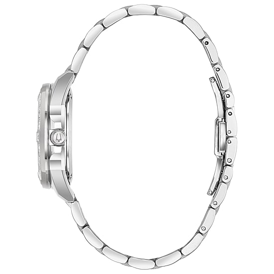 Bulova Marine Star Womens Silver Tone Stainless Steel Bracelet Watch 96r215
