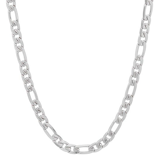 Steeltime Mens Stainless Steel Hypoallergenic 24 Inch Figaro Chain Necklace