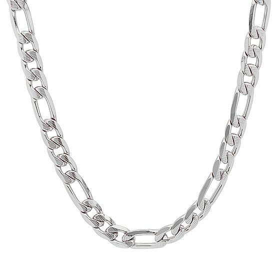 Steeltime Mens Stainless Steel Hypoallergenic 24 Inch Figaro Chain Necklace