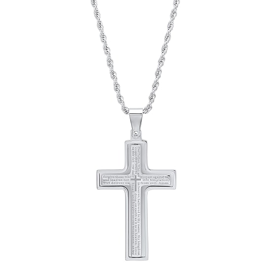 Steeltime Mens Stainless Steel Hypoallergenic 24 Inch Pendant Necklace