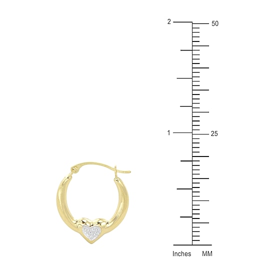 Womens 14K Two Tone Gold 17mm Round Hoop Earrings