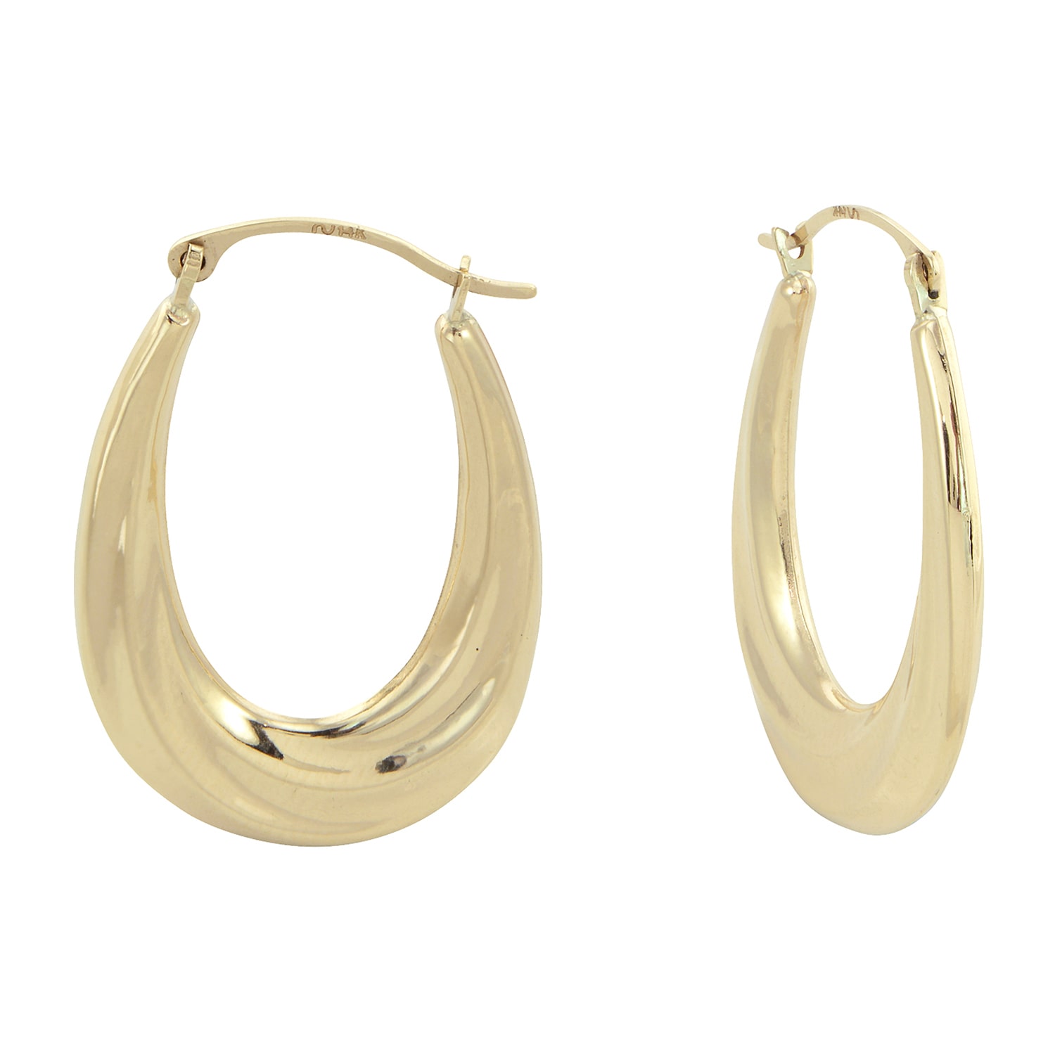 Womens 14K Gold 28mm Round Hoop Earrings