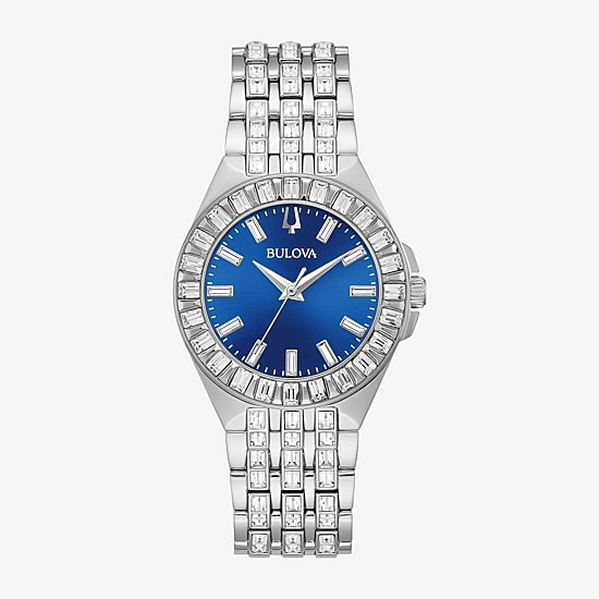 Bulova Phantom Womens Crystal Accent Silver Tone Stainless Steel Bracelet Watch 96l290