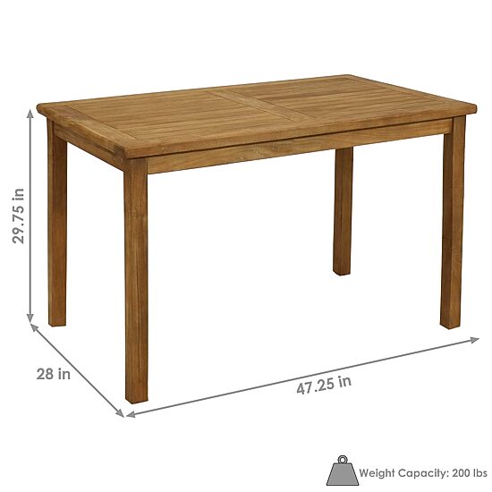 47" Rectangle Patio Dining Table