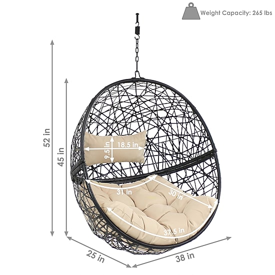 Jackson Outdoor Hanging Wicker Egg Chair