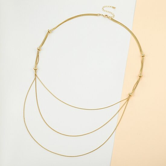 Bold Elements Gold Tone Womens 36 Inch Chain Necklace