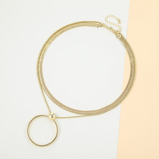 Bold Elements Gold Tone Womens 18 Inch Pendant Necklace