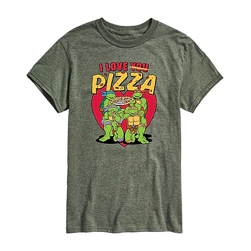 Mens Short Sleeve Teenage Mutant Ninja Turtles Valentine's Day Graphic T-Shirt, Small, Green
